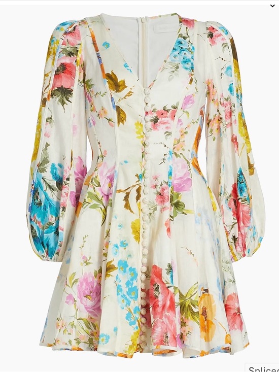 Zimmermann Dresses & Skirts - Zimmermann Halcyon Panneled Floral V-Neck Mini Dress in Cream AU 0/ US 4 NWT